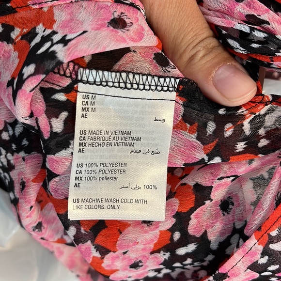 Bar lll Long Sleeve Floral Top M - Picture 4 of 4